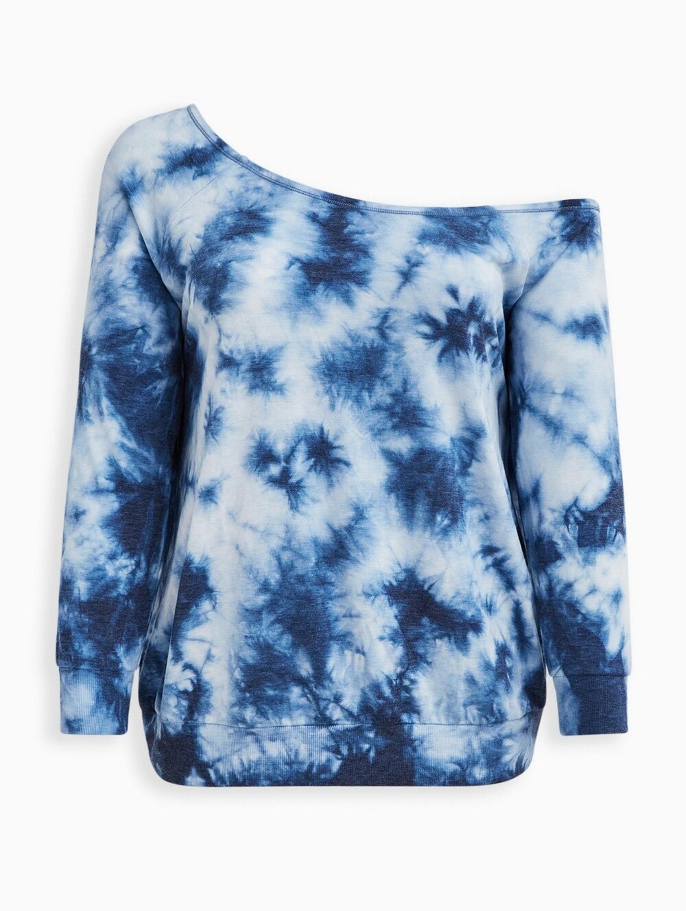 torrid Light Blue and White Off The Shoulder Waffle Top